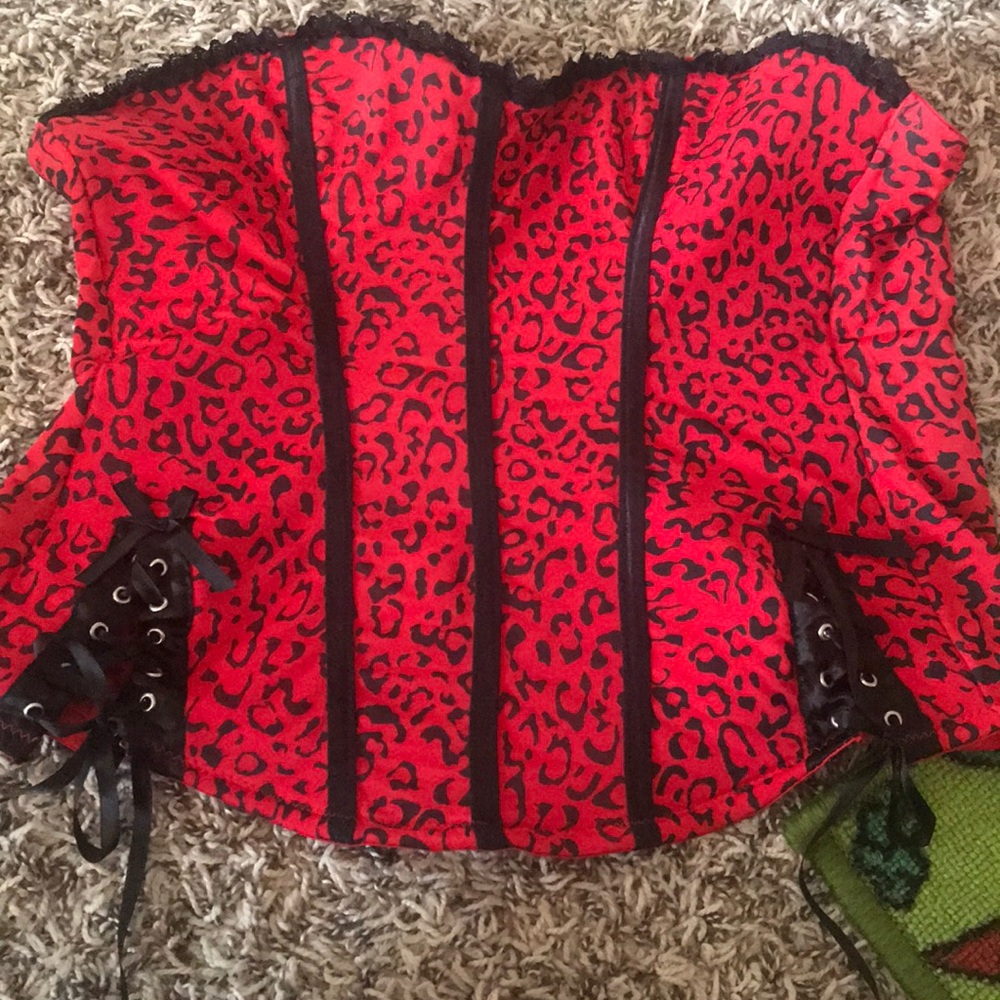 Red corset top